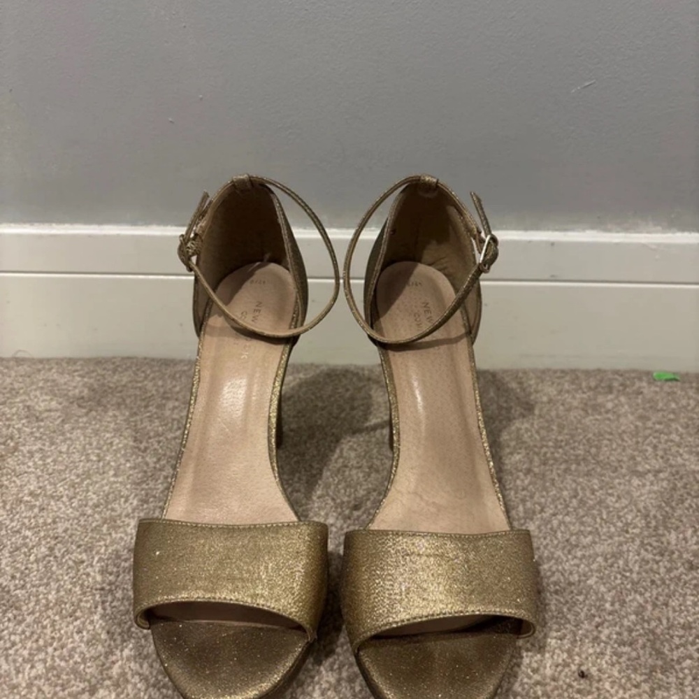 Chic Gold Ankle Strap Heels